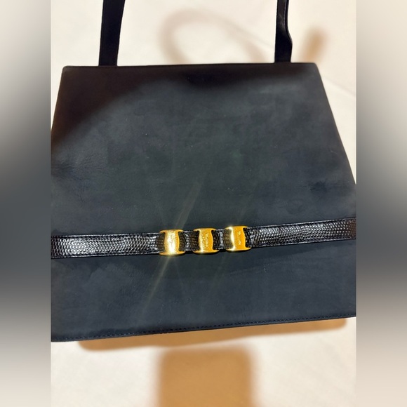 Salvatore Ferragamo Handbags - Salvatore‎ Ferragamo Black l shoulder/crossbody Bag with gold accents